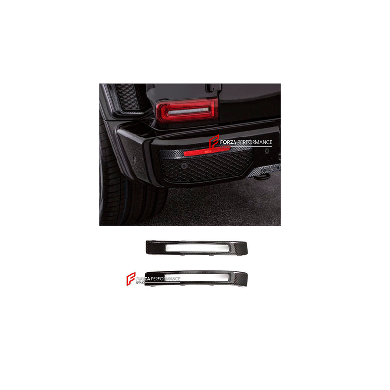 CONVERSION DRY CARBON REAR BUMPER TRIMS for MERCEDES-BENZ G-CLASS W463 2008 - 2018 UPGRADE to G-CLASS W464 2019 - 2024