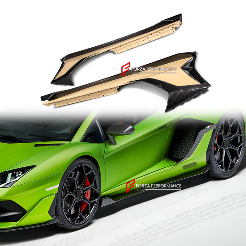 CONVERSION DRY CARBON SIDE SKIRTS for LAMBORGHINI AVENTADOR LP700 LP720 LP750 2011 - 2017 UPGRADE to AVENTADOR SVJ 2018 - 2022