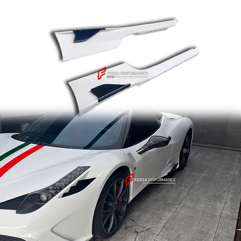 CONVERSION DRY CARBON SIDE SKIRTS for FERRARI 458 ITALIA SPIDER 2009 - 2015 UPGRADE to 458 SPECIALE 2013 - 2016