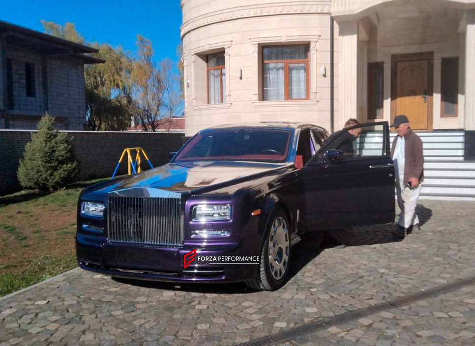 CONVERSION FACELIFT BODY KIT for ROLLS ROYCE PHANTOM 2004-2012 6th Gen to 2012-2017 7th Gen
Set includes:
Front Bumper
Headlights
Turn Signals
Side Mirrors
Silver Trims for Bumper
Headlight Masks
Material: Plastic
NOTE: Professional installation is required, need to cut front fenders and put headlights masks