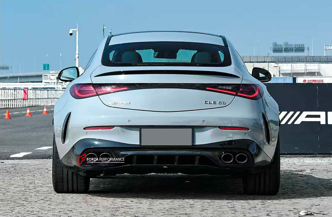 CONVERSION REAR DIFFUSER with EXHAUST TIPS for MERCEDES-BENZ CLE CLASS COUPE C236 A236 X236 2024+ UPGRADE to CLE CLASS AMG CLE 53 2024+ FACELIFT
Set includes:
Rear Diffuser
Exhaust Tips
Material:Plastic + Steel
NOTE: Professional installation is required