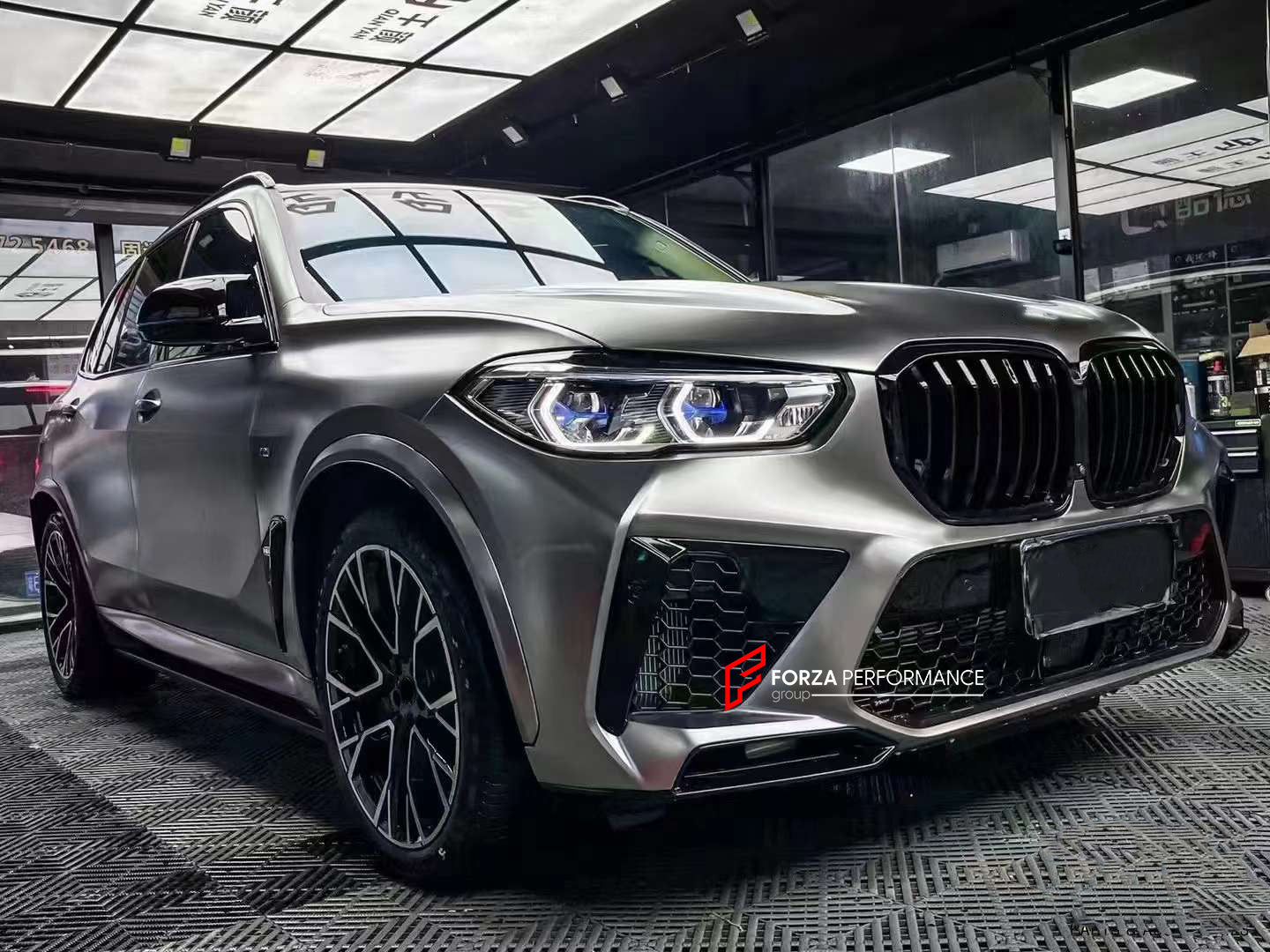 CONVERSION UPGRADE FACELIFT X5M BODY KIT FOR BMW X5 G05 2020+  Made in Taiwan  Set includes:  Front Bumper Assembly Fender Flares Side Skirts Rear Bumper Assembly Rear Diffuser Exhaust Tips