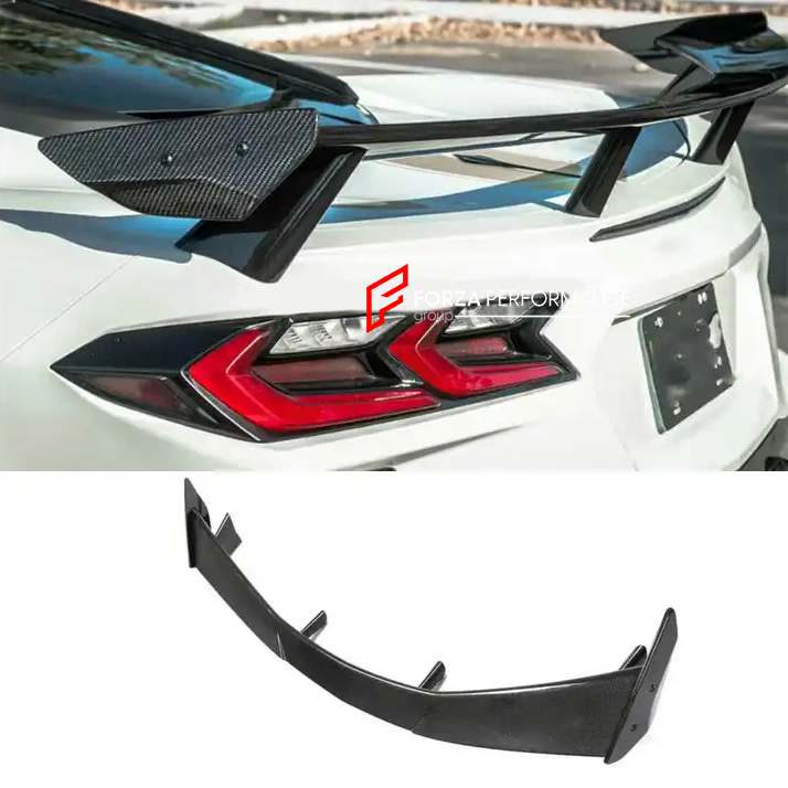 CARBON FIBER REAR SPOILER FOR CHEVROLET CORVETTE C8 2020+ | Z51 STYLE