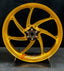 We manufacture premium quality forged motorcycle wheels rims for HONDA CBR1000RRR in any design, size, color.
Wheel sizes (motorcycle spec):
Front: 3.5 x 17
Rear: 6 x 17
Weight:
Front: 3.95 kg (8.71 lbs)
Rear: 4.75 kg (10.47 lbs)
Finishing: Gloss Gold
Forza Performance Group engineers and manufactures each forged motorcycle wheel individually per order. This ensures precise fitment, uncompromised strength, and unique styling. Whether for racing, touring, or daily use — our wheels are built for both