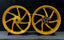 We manufacture premium quality forged motorcycle wheels rims for BMW S1000RR M1000RR in any design, size, color.
Wheel sizes (motorcycle spec):
Front: 3.5 x 17
Rear: 6 x 17
Weight:
Front: 3.6 kg (7.94 lbs)
Rear: 4.45 kg (9.81 lbs)
Finishing: Gloss Gold
Forza Performance Group engineers and manufactures each forged motorcycle wheel individually per order. This ensures precise fitment, uncompromised strength, and unique styling. Whether for racing, touring, or daily use — our wheels are built for both