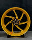 We manufacture premium quality forged motorcycle wheels rims for BMW S1000RR M1000RR in any design, size, color.
Wheel sizes (motorcycle spec):
Front: 3.5 x 17
Rear: 6 x 17
Weight:
Front: 3.6 kg (7.94 lbs)
Rear: 4.45 kg (9.81 lbs)
Finishing: Gloss Gold
Forza Performance Group engineers and manufactures each forged motorcycle wheel individually per order. This ensures precise fitment, uncompromised strength, and unique styling. Whether for racing, touring, or daily use — our wheels are built for both