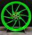 We manufacture premium quality forged motorcycle wheels rims for KAWASAKI ZX4R ZX4RSE in any design, size, color.
Wheel sizes (motorcycle spec):
Front: 3.5 x 17
Rear: 4.5 x 17
Weight:
Front: 5.05 kg (11.13 lbs)
Rear: 5.2 kg (11.46 lbs)
Finishing: Gloss Green
Forza Performance Group engineers and manufactures each forged motorcycle wheel individually per order. This ensures precise fitment, uncompromised strength, and unique styling. Whether for racing, touring, or daily use — our wheels are built f