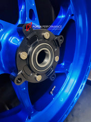We manufacture premium quality forged motorcycle wheels rims for KAWASAKI ZX6R in any design, size, color.
Wheel sizes (motorcycle spec):
Front: 3.5 x 17
Rear: 5.5 x 17
Weight:
Front: 3.85 kg (8.48 lbs)
Rear: 4.95 kg (10.91 lbs)
Finishing: Gloss Blue
Forza Performance Group engineers and manufactures each forged motorcycle wheel individually per order. This ensures precise fitment, uncompromised strength, and unique styling. Whether for racing, touring, or daily use — our wheels are built for both