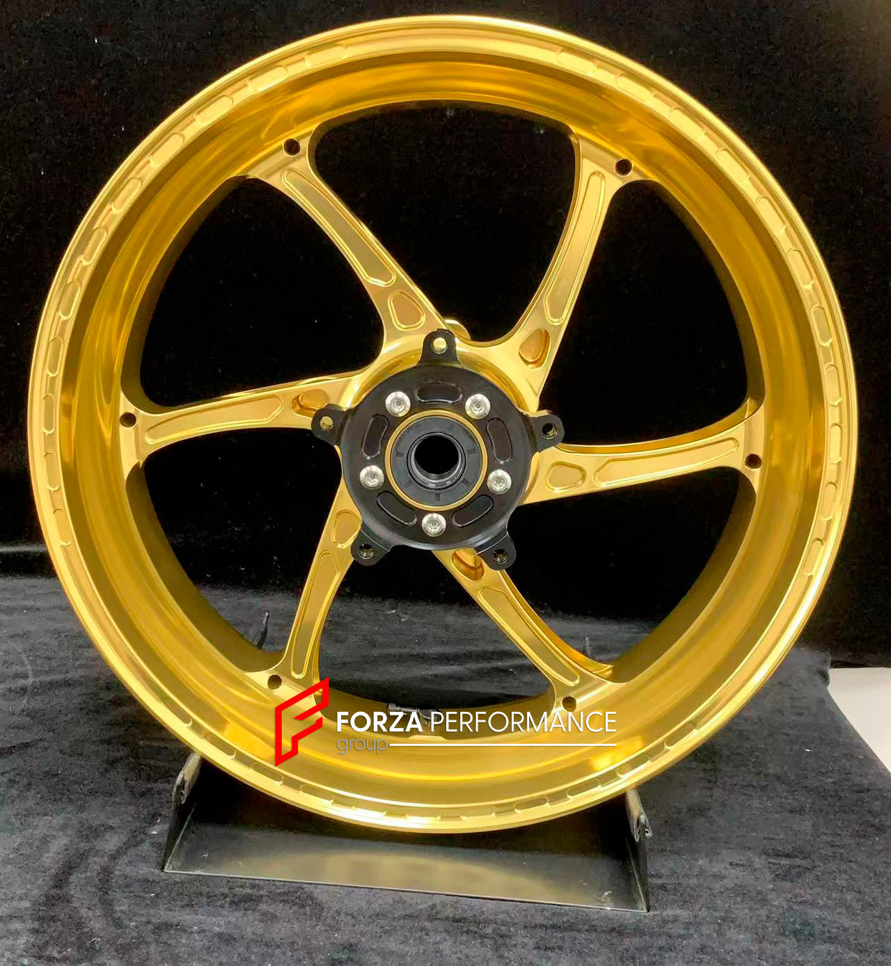 We manufacture premium quality forged motorcycle wheels rims for KTM 790 890 in any design, size, color.
Wheel sizes (motorcycle spec):
Front: 3.5 x 17
Rear: 5.5 x 17
Weight:
Front: 3.25 kg (7.16 lbs)
Rear: 4.65 kg (10.25 lbs)
Finishing: Gloss Gold
Forza Performance Group engineers and manufactures each forged motorcycle wheel individually per order. This ensures precise fitment, uncompromised strength, and unique styling. Whether for racing, touring, or daily use — our wheels are built for both pe
