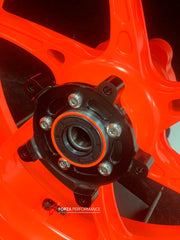 We manufacture premium quality forged motorcycle wheels rims for KTM 790 890 in any design, size, color.
Wheel sizes (motorcycle spec):
Front: 3.5 x 17
Rear: 5.5 x 17
Weight:
Front: 3.35 kg (7.38 lbs)
Rear: 4.75 kg (10.47 lbs)
Finishing: KTM Orange
Forza Performance Group engineers and manufactures each forged motorcycle wheel individually per order. This ensures precise fitment, uncompromised strength, and unique styling. Whether for racing, touring, or daily use — our wheels are built for both pe