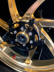 We manufacture premium quality forged motorcycle wheels rims for KAWASAKI NINJA Z900 SE Z900RS in any design, size, color.
Wheel sizes (motorcycle spec):
Front: 3.5 x 17
Rear: 5.5 x 17
Weight:
Front: 4.35 kg (9.48 lbs)
Rear: 4.8 kg (10.58 lbs)
Finishing: Satin Gold
Forza Performance Group engineers and manufactures each forged motorcycle wheel individually per order. This ensures precise fitment, uncompromised strength, and unique styling. Whether for racing, touring, or daily use — our wheels are