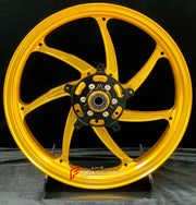 We manufacture premium quality forged motorcycle wheels rims for KAWASAKI NINJA Z900 SE Z900RS in any design, size, color.
Wheel sizes (motorcycle spec):
Front: 3.5 x 17
Rear: 5.5 x 17
Weight:
Front: 4.3 kg (9.48 lbs)
Rear: 4.8 kg (10.58 lbs)
Finishing: Gloss Gold
Forza Performance Group engineers and manufactures each forged motorcycle wheel individually per order. This ensures precise fitment, uncompromised strength, and unique styling. Whether for racing, touring, or daily use — our wheels are b