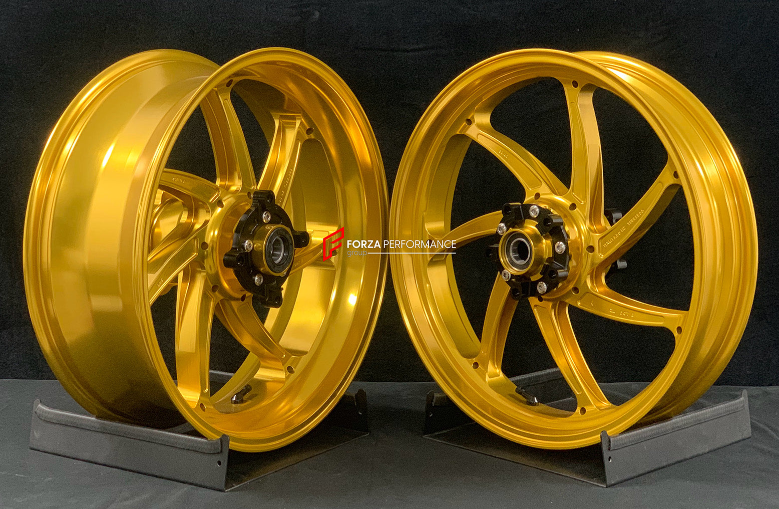We manufacture premium quality forged motorcycle wheels rims for KAWASAKI ZX10R ZX10RR in any design, size, color.
Wheel sizes (motorcycle spec):
Front: 3.5 x 17
Rear: 6 x 17
Weight:
Front: 4.2 kg (19.26 lbs)
Rear: 5 kg (11.02 lbs)
Finishing: Satin Gold
Forza Performance Group engineers and manufactures each forged motorcycle wheel individually per order. This ensures precise fitment, uncompromised strength, and unique styling. Whether for racing, touring, or daily use — our wheels are built for bo
