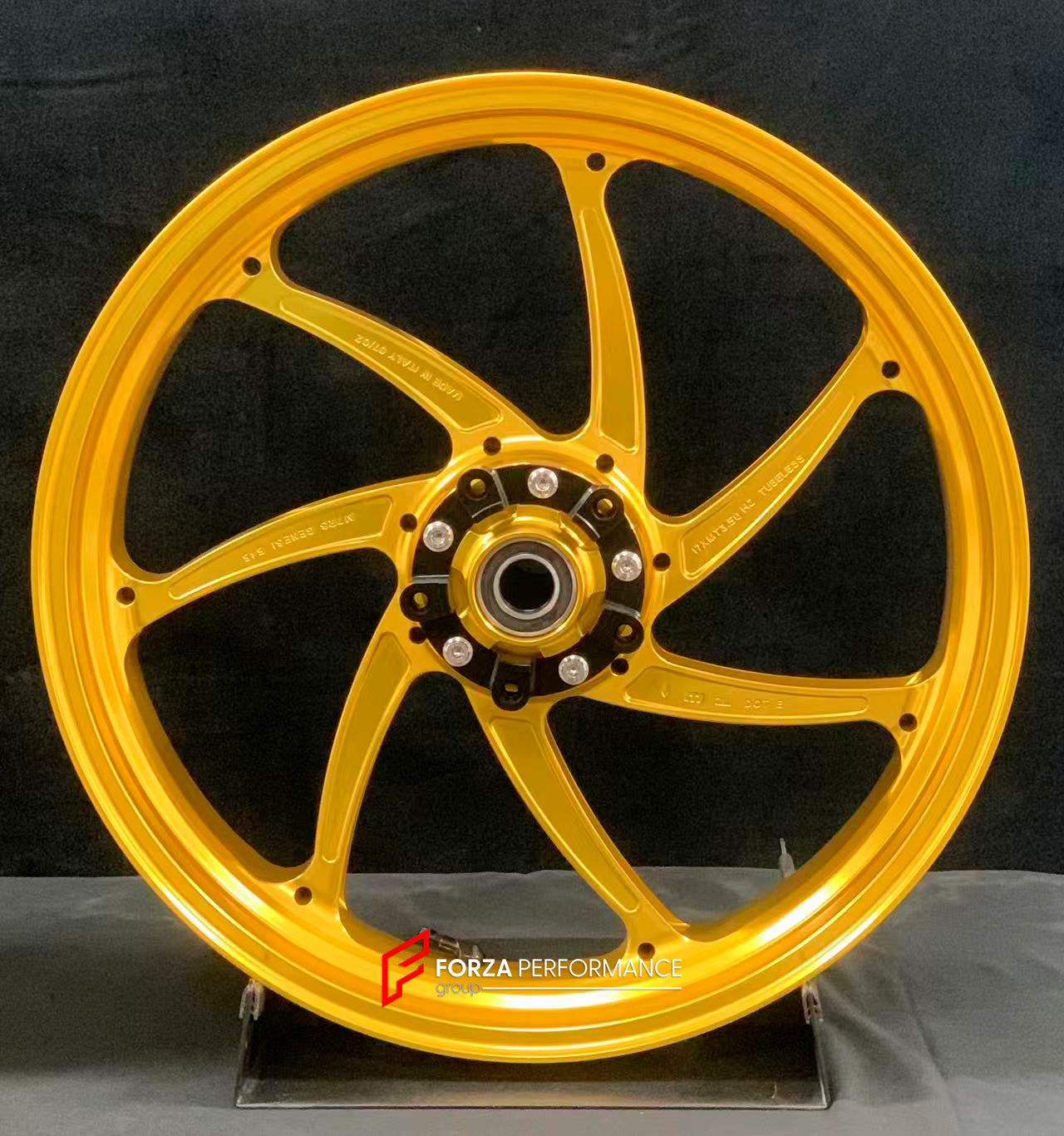 We manufacture premium quality forged motorcycle wheels rims for KAWASAKI ZX10R ZX10RR in any design, size, color.
Wheel sizes (motorcycle spec):
Front: 3.5 x 17
Rear: 6 x 17
Weight:
Front: 4.2 kg (19.26 lbs)
Rear: 5 kg (11.02 lbs)
Finishing: Satin Gold
Forza Performance Group engineers and manufactures each forged motorcycle wheel individually per order. This ensures precise fitment, uncompromised strength, and unique styling. Whether for racing, touring, or daily use — our wheels are built for bo