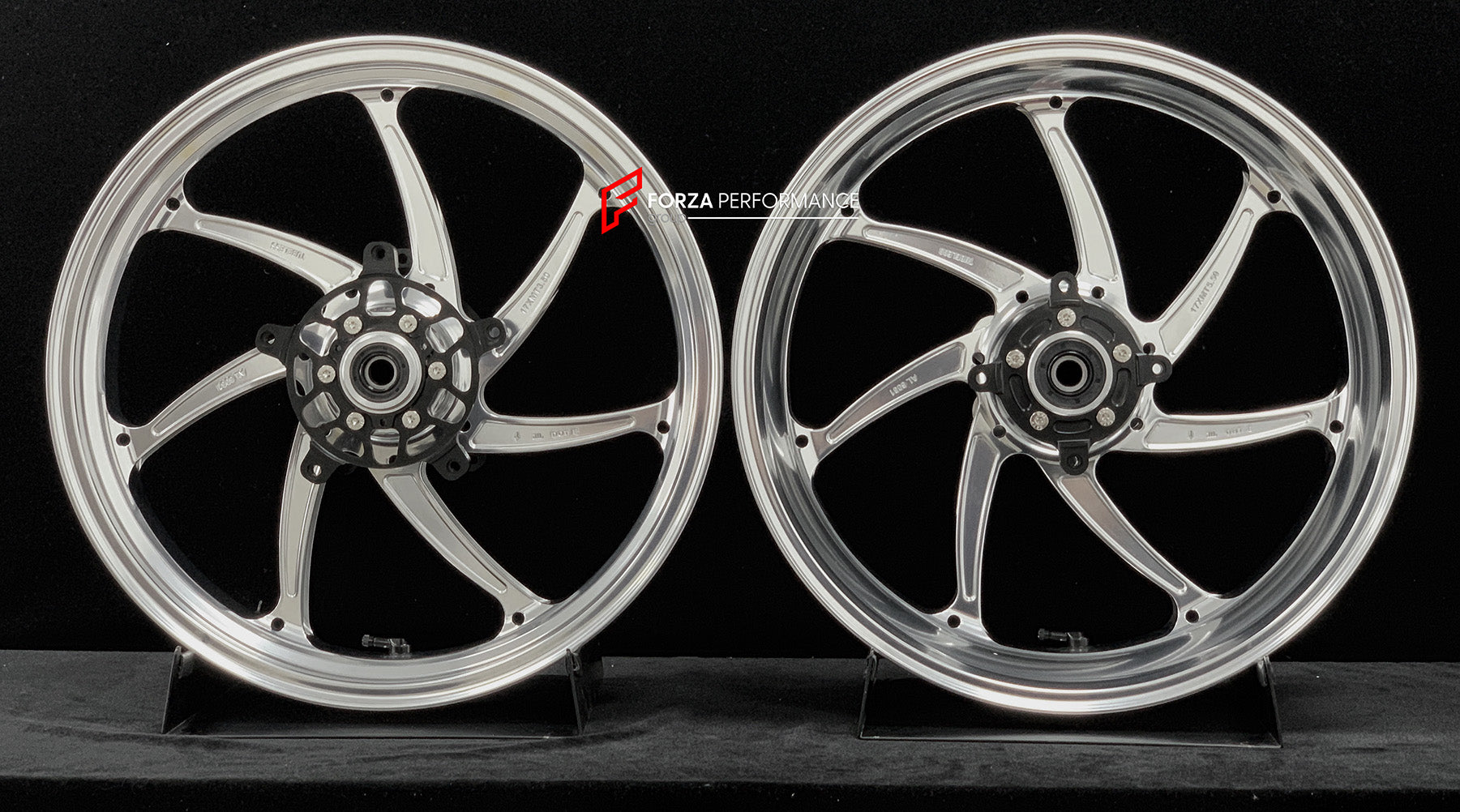 We manufacture premium quality forged motorcycle wheels rims for KAWASAKI ZX4R ZX4RSE in any design, size, color.
Wheel sizes (motorcycle spec):
Front: 3.5 x 17
Rear: 4.5 x 17
Weight:
Front: 4.7 kg (10.36 lbs)
Rear: 4.85 kg (10.69 lbs)
Finishing: Gloss Silver
Forza Performance Group engineers and manufactures each forged motorcycle wheel individually per order. This ensures precise fitment, uncompromised strength, and unique styling. Whether for racing, touring, or daily use — our wheels are built