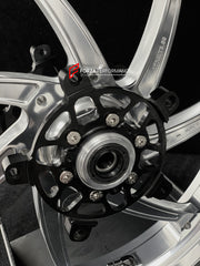 We manufacture premium quality forged motorcycle wheels rims for KAWASAKI ZX4R ZX4RSE in any design, size, color.
Wheel sizes (motorcycle spec):
Front: 3.5 x 17
Rear: 4.5 x 17
Weight:
Front: 4.7 kg (10.36 lbs)
Rear: 4.85 kg (10.69 lbs)
Finishing: Gloss Silver
Forza Performance Group engineers and manufactures each forged motorcycle wheel individually per order. This ensures precise fitment, uncompromised strength, and unique styling. Whether for racing, touring, or daily use — our wheels are built