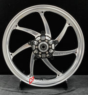 We manufacture premium quality forged motorcycle wheels rims for KAWASAKI ZX4R ZX4RSE in any design, size, color.
Wheel sizes (motorcycle spec):
Front: 3.5 x 17
Rear: 4.5 x 17
Weight:
Front: 4.7 kg (10.36 lbs)
Rear: 4.85 kg (10.69 lbs)
Finishing: Gloss Silver
Forza Performance Group engineers and manufactures each forged motorcycle wheel individually per order. This ensures precise fitment, uncompromised strength, and unique styling. Whether for racing, touring, or daily use — our wheels are built