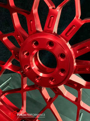 We manufacture premium quality forged motorcycle wheels rims for MV AGUSTA in any design, size, color.
Wheel sizes (motorcycle spec):
Front: 3.5 x 17
Rear: 5.5 x 17
Weight:
Front: 4.25 kg (9.37 lbs)
Rear: 4.9 kg (10.8 lbs)
Finishing Gloss Red
Forza Performance Group engineers and manufactures each forged motorcycle wheel individually per order. This ensures precise fitment, uncompromised strength, and unique styling. Whether for racing, touring, or daily use — our wheels are built for both performa