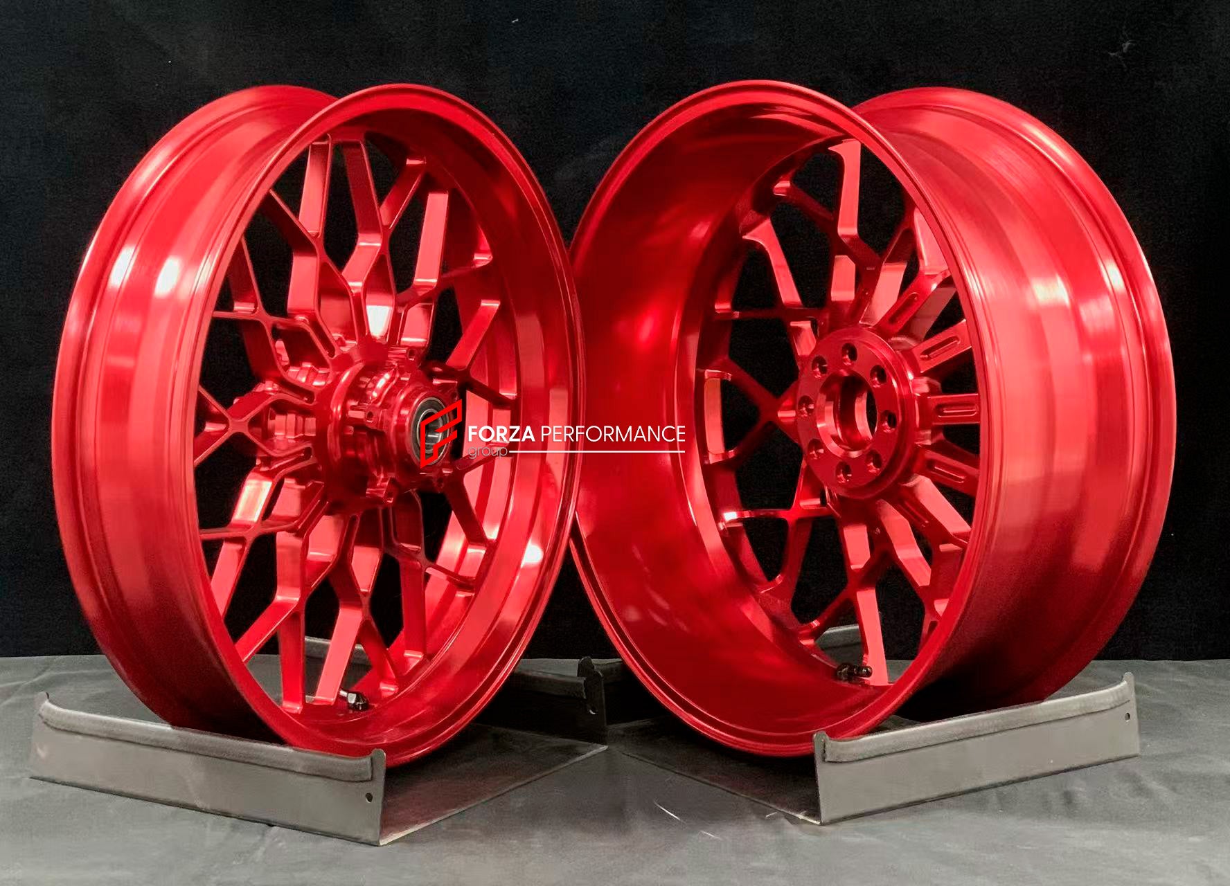 We manufacture premium quality forged motorcycle wheels rims for MV AGUSTA in any design, size, color.
Wheel sizes (motorcycle spec):
Front: 3.5 x 17
Rear: 5.5 x 17
Weight:
Front: 4.25 kg (9.37 lbs)
Rear: 4.9 kg (10.8 lbs)
Finishing Gloss Red
Forza Performance Group engineers and manufactures each forged motorcycle wheel individually per order. This ensures precise fitment, uncompromised strength, and unique styling. Whether for racing, touring, or daily use — our wheels are built for both performa