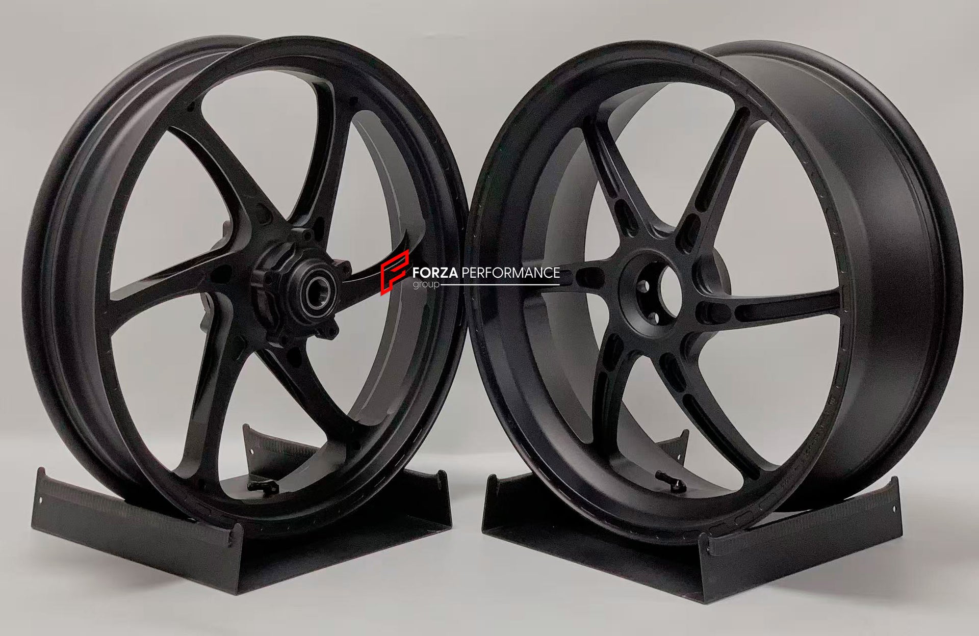 We manufacture premium quality forged motorcycle wheels rims for MV AGUSTA in any design, size, color.
Wheel sizes (motorcycle spec):
Front: 3.5 x 17
Rear: 5.5 x 17
Weight:
Front: 3.7 kg (8.16 lbs)
Rear: 3.65 kg (8.05 lbs)
Finishing: Matt Black
Forza Performance Group engineers and manufactures each forged motorcycle wheel individually per order. This ensures precise fitment, uncompromised strength, and unique styling. Whether for racing, touring, or daily use — our wheels are built for both perfor
