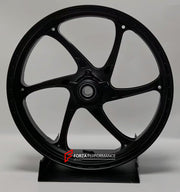 We manufacture premium quality forged motorcycle wheels rims for MV AGUSTA in any design, size, color.
Wheel sizes (motorcycle spec):
Front: 3.5 x 17
Rear: 5.5 x 17
Weight:
Front: 3.7 kg (8.16 lbs)
Rear: 3.65 kg (8.05 lbs)
Finishing: Matt Black
Forza Performance Group engineers and manufactures each forged motorcycle wheel individually per order. This ensures precise fitment, uncompromised strength, and unique styling. Whether for racing, touring, or daily use — our wheels are built for both perfor