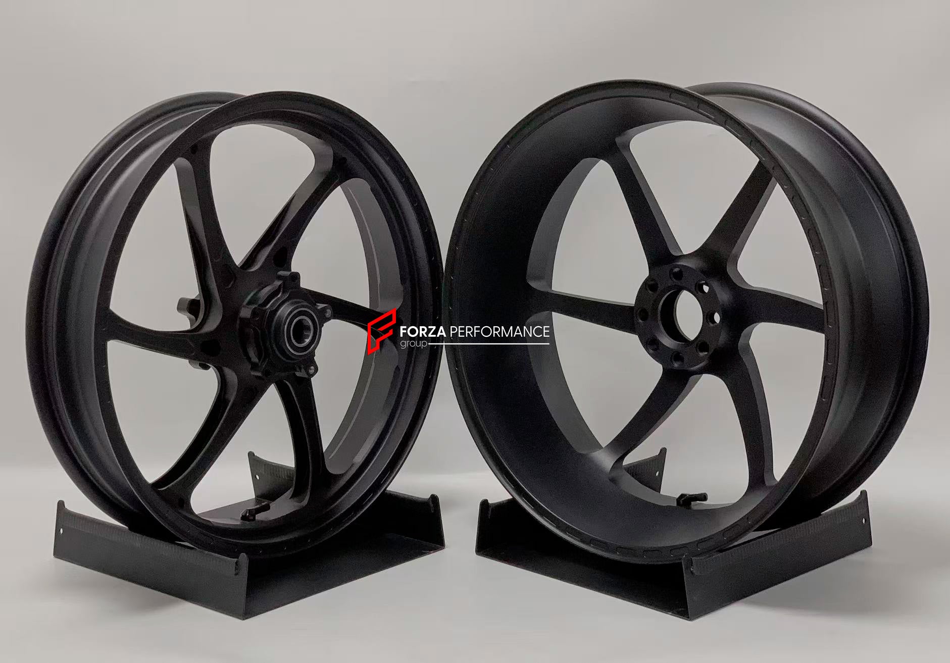 We manufacture premium quality forged motorcycle wheels rims for MV AGUSTA in any design, size, color.
Wheel sizes (motorcycle spec):
Front: 3.5 x 17
Rear: 5.5 x 17
Weight:
Front: 3.7 kg (8.16 lbs)
Rear: 3.65 kg (8.05 lbs)
Finishing: Matt Black
Forza Performance Group engineers and manufactures each forged motorcycle wheel individually per order. This ensures precise fitment, uncompromised strength, and unique styling. Whether for racing, touring, or daily use — our wheels are built for both perfor