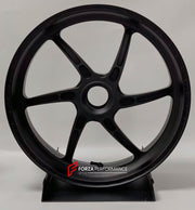 We manufacture premium quality forged motorcycle wheels rims for MV AGUSTA in any design, size, color.
Wheel sizes (motorcycle spec):
Front: 3.5 x 17
Rear: 5.5 x 17
Weight:
Front: 3.7 kg (8.16 lbs)
Rear: 3.65 kg (8.05 lbs)
Finishing: Matt Black
Forza Performance Group engineers and manufactures each forged motorcycle wheel individually per order. This ensures precise fitment, uncompromised strength, and unique styling. Whether for racing, touring, or daily use — our wheels are built for both perfor
