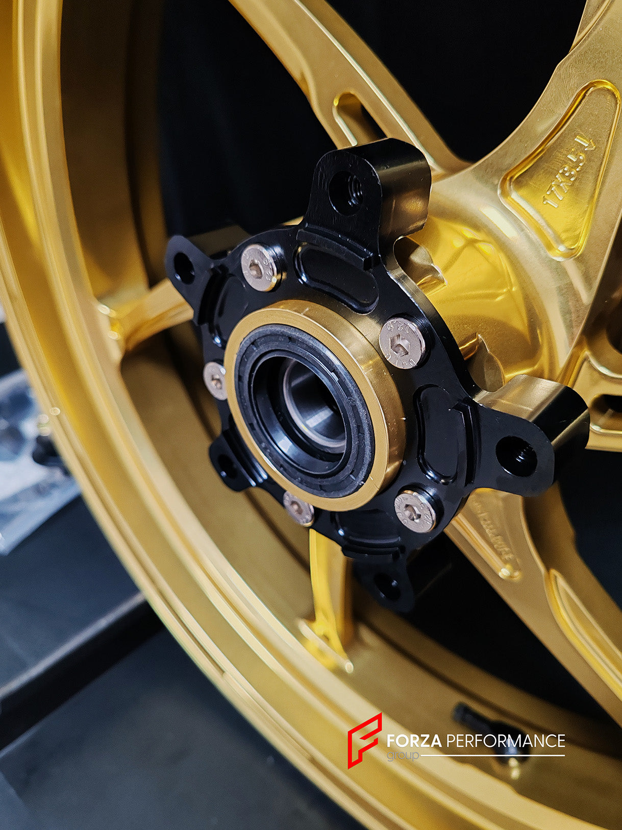 We manufacture premium quality forged motorcycle wheels rims for QJMOTOR in any design, size, color.
Wheel sizes (motorcycle spec):
Front: 3.5 x 17
Rear: 6 x 17
Weight:
Front: 3.9 kg (8.6 lbs)
Rear: 4.95 kg (10.91 lbs)
Finishing: Satin Gold
Forza Performance Group engineers and manufactures each forged motorcycle wheel individually per order. This ensures precise fitment, uncompromised strength, and unique styling. Whether for racing, touring, or daily use — our wheels are built for both performanc