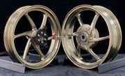 We manufacture premium quality forged motorcycle wheels rims for YAMAHA in any design, size, color.
Wheel sizes (motorcycle spec):
Front: 2.5 x 14
Rear: 3.5 x 14
Weight:
Front: 2.7 kg (5.95 lbs)
Rear: 2.85 kg (6.28 lbs)
Finishing: Gloss Bronze
Forza Performance Group engineers and manufactures each forged motorcycle wheel individually per order. This ensures precise fitment, uncompromised strength, and unique styling. Whether for racing, touring, or daily use — our wheels are built for both perform