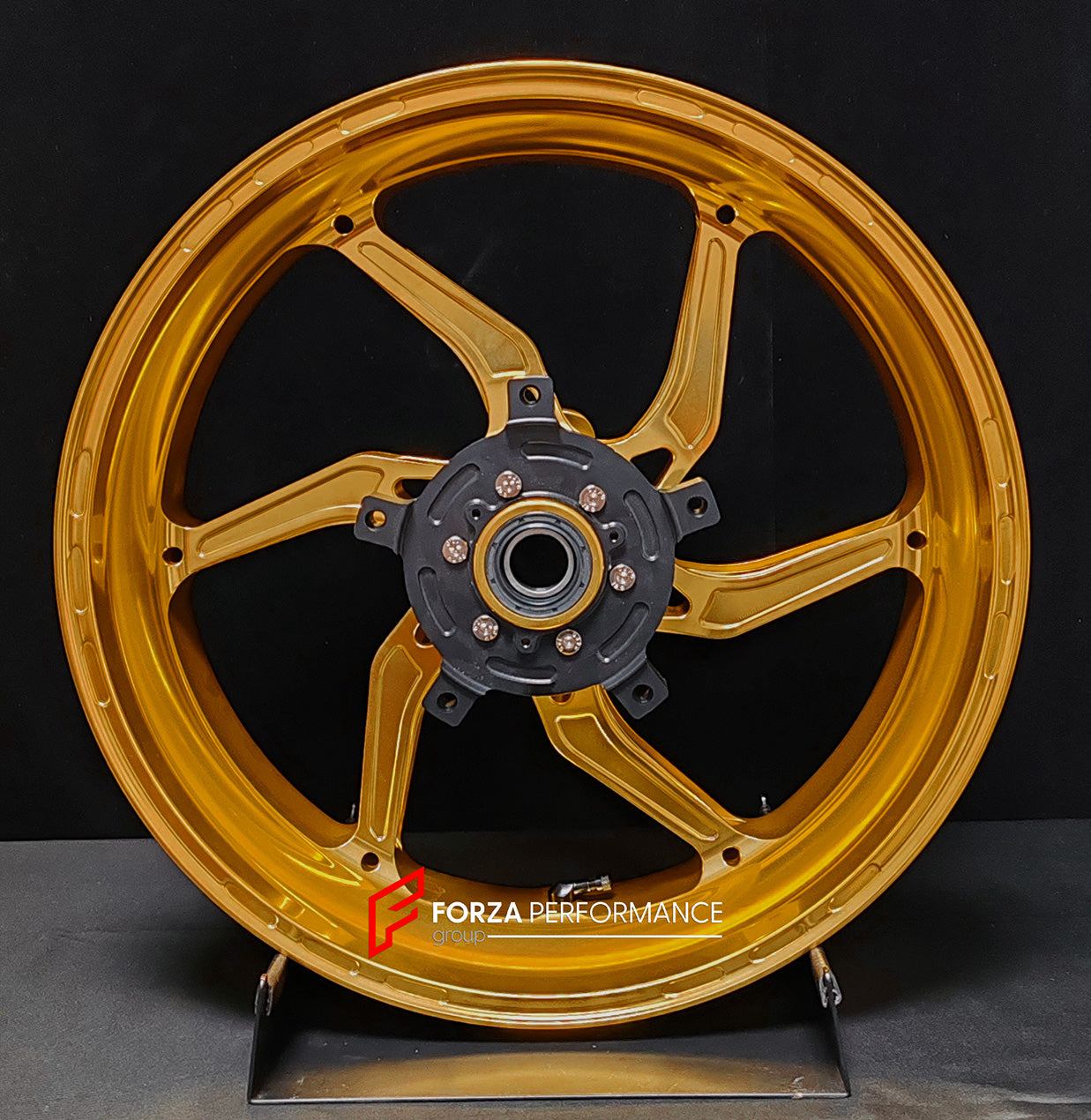 We manufacture premium quality forged motorcycle wheels rims for SUZUKI HAYABUSA in any design, size, color.
Wheel sizes (motorcycle spec):
Front: 3.5 x 17
Rear: 6 x 17
Weight:
Front: 4.65 kg (10.25 lbs)
Rear: 5.4 kg (11.9 lbs)
Finishing: Gloss Gold
Forza Performance Group engineers and manufactures each forged motorcycle wheel individually per order. This ensures precise fitment, uncompromised strength, and unique styling. Whether for racing, touring, or daily use — our wheels are built for both p
