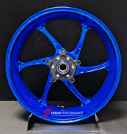 We manufacture premium quality forged motorcycle wheels rims for QJMOTOR in any design, size, color.
Wheel sizes (motorcycle spec):
Front: 3.5 x 17
Rear: 6 x 17
Weight:
Front: 4.25 kg (9.37 lbs)
Rear: 4.85 kg (10.69 lbs)
Finishing: Gloss Blue
Forza Performance Group engineers and manufactures each forged motorcycle wheel individually per order. This ensures precise fitment, uncompromised strength, and unique styling. Whether for racing, touring, or daily use — our wheels are built for both performa