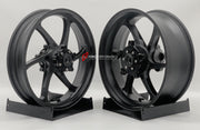 We manufacture premium quality forged motorcycle wheels rims for SUZUKI HAYABUSA in any design, size, color.
Wheel sizes (motorcycle spec):
Front: 3.5 x 17
Rear: 6 x 17
Weight:
Front: 4.25 kg (9.37 lbs)
Rear: 5.05 kg (11.13 lbs)
Finishing: Matt Black
Forza Performance Group engineers and manufactures each forged motorcycle wheel individually per order. This ensures precise fitment, uncompromised strength, and unique styling. Whether for racing, touring, or daily use — our wheels are built for both