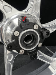 We manufacture premium quality forged motorcycle wheels rims for TRIUMPH in any design, size, color.
Wheel sizes (motorcycle spec):
Front: 3.5 x 17
Rear: 5.5 x 17
Weight:
Front: 3.95 kg (8.7 lbs)
Rear: 4.8 kg (10.58 lbs)
Finishing: Gloss Silver
Forza Performance Group engineers and manufactures each forged motorcycle wheel individually per order. This ensures precise fitment, uncompromised strength, and unique styling. Whether for racing, touring, or daily use — our wheels are built for both perfor