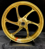 We manufacture premium quality forged motorcycle wheels rims for TRIUMPH in any design, size, color.
Wheel sizes (motorcycle spec):
Front: 3.5 x 17
Rear: 5.5 x 17
Weight:
Front: 3.9 kg (8.6 lbs)
Rear: 4.8 kg (10.58 lbs)
Finishing: Gloss Black
Forza Performance Group engineers and manufactures each forged motorcycle wheel individually per order. This ensures precise fitment, uncompromised strength, and unique styling. Whether for racing, touring, or daily use — our wheels are built for both performa