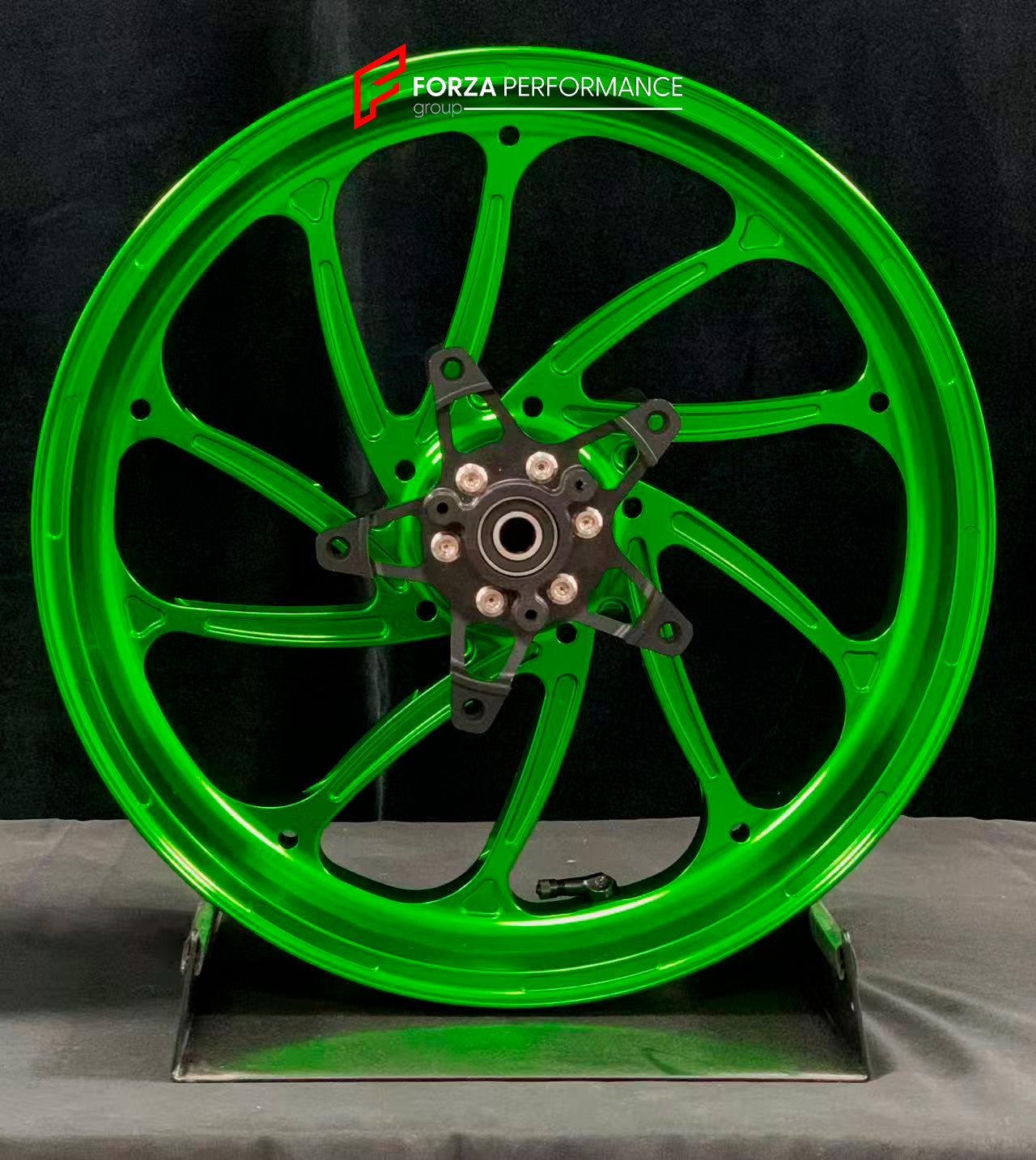 We manufacture premium quality forged motorcycle wheels rims for YAMAHA in any design, size, color.
Wheel sizes (motorcycle spec):
Front: 3.5 x 15
Rear: 4 x 14
Weight:
Front: 3.95 kg (8.71 lbs)
Rear: 3.8 kg (8.38 lbs)
Finishing: Gloss Green
Forza Performance Group engineers and manufactures each forged motorcycle wheel individually per order. This ensures precise fitment, uncompromised strength, and unique styling. Whether for racing, touring, or daily use — our wheels are built for both performanc