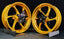 We manufacture premium quality forged motorcycle wheels rims for YAMAHA in any design, size, color.
Wheel sizes (motorcycle spec):
Front: 3.5 x 15
Rear: 4.5 x 15
Weight:
Front: 3.6 kg (7.94 lbs)
Rear: 4.75 kg (10.47 lbs)
Finishing: Gloss Gold
Forza Performance Group engineers and manufactures each forged motorcycle wheel individually per order. This ensures precise fitment, uncompromised strength, and unique styling. Whether for racing, touring, or daily use — our wheels are built for both performa