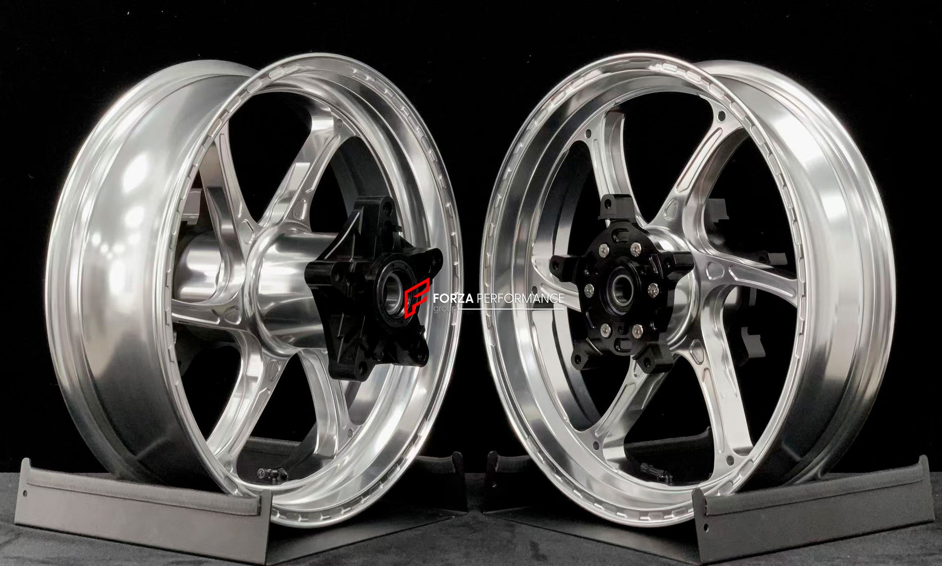 We manufacture premium quality forged motorcycle wheels rims for YAMAHA in any design, size, color.
Wheel sizes (motorcycle spec):
Front: 3.5 x 15
Rear: 4.5 x 15
Weight:
Front: 3.6 kg (7.94 lbs)
Rear: 4.75 kg (10.47 lbs)
Finishing: Gloss Silver
Forza Performance Group engineers and manufactures each forged motorcycle wheel individually per order. This ensures precise fitment, uncompromised strength, and unique styling. Whether for racing, touring, or daily use — our wheels are built for both perfor