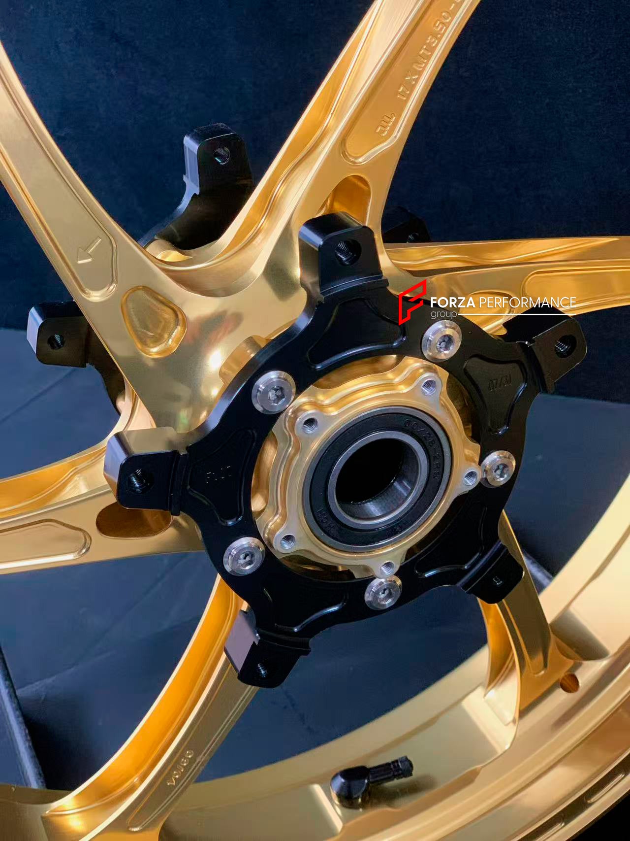 We manufacture premium quality forged motorcycle wheels rims for YAMAHA in any design, size, color.
Wheel sizes (motorcycle spec):
Front: 3.5 x 17
Rear: 6 x 17
Weight:
Front: 3.95 kg (8.7 lbs)
Rear: 4.9 kg (10.8 lbs)
Finishing: Gloss Gold
Forza Performance Group engineers and manufactures each forged motorcycle wheel individually per order. This ensures precise fitment, uncompromised strength, and unique styling. Whether for racing, touring, or daily use — our wheels are built for both performance a