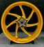 We manufacture premium quality forged motorcycle wheels rims for YAMAHA in any design, size, color.
Wheel sizes (motorcycle spec):
Front: 3.5 x 17
Rear: 6 x 17
Weight:
Front: 4.3 kg (9.48 lbs)
Rear 4.9 kg (10.8 lbs)
Finishing: Gloss Gold
Forza Performance Group engineers and manufactures each forged motorcycle wheel individually per order. This ensures precise fitment, uncompromised strength, and unique styling. Whether for racing, touring, or daily use — our wheels are built for both performance a