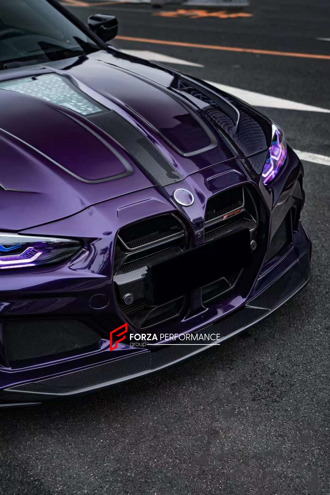 WIDE CARBON BODY KIT for BMW M4 G82/G83 2021+  Set includes:  Front Bumper Wide Fenders Side Skirts Rear Bumper Exhaust Tips