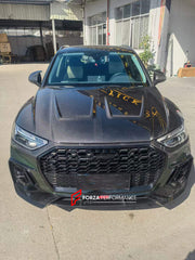 DRY CARBON BODY KIT for AUDI Q5 2023  Set includes:  Hood Front Lip Front Canards Front Air Vents Mirror Covers Side Fenders Side Skirts Roof Spoiler Rear Spoiler Rear Diffuser Exhaust Tips