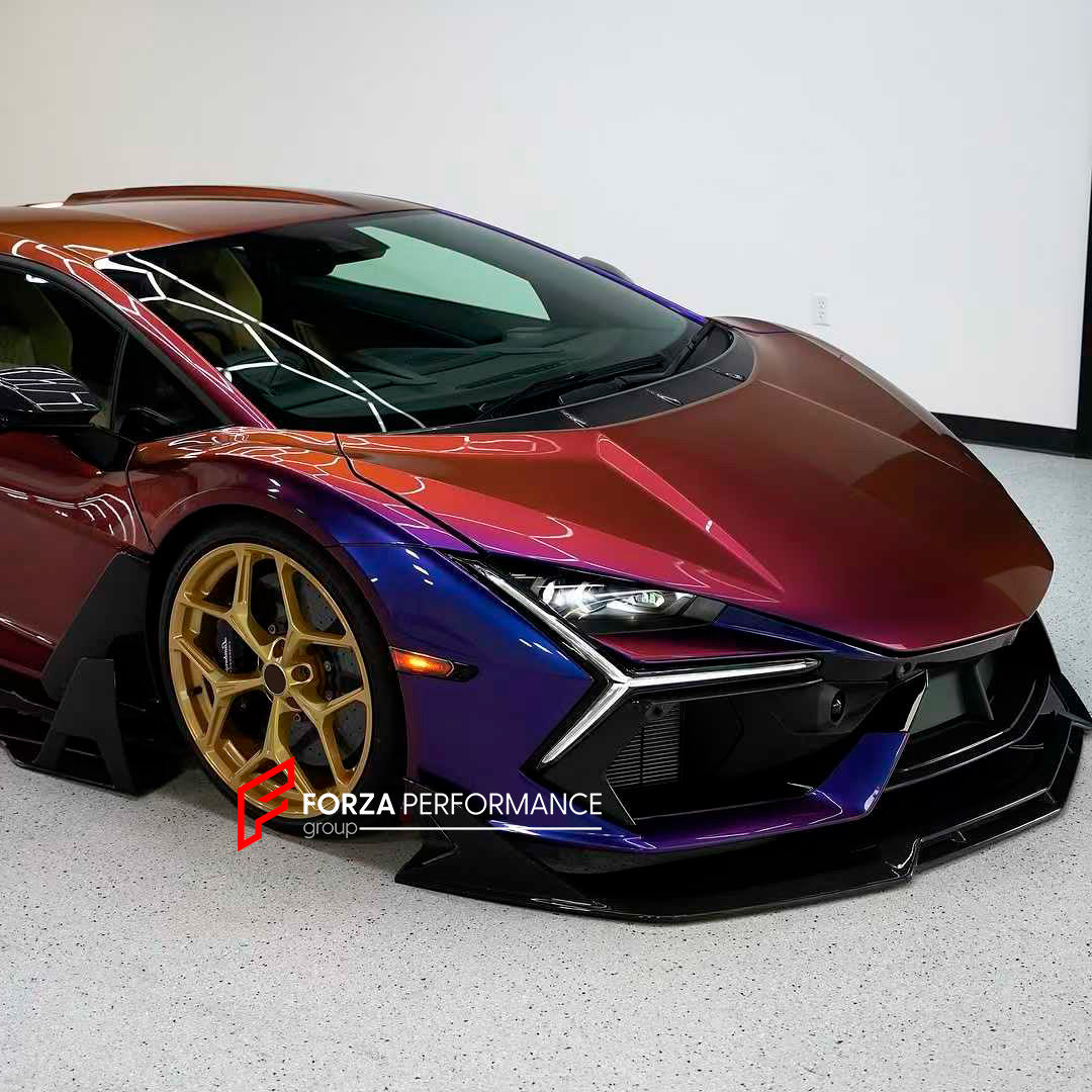 DRY CARBON BODY KIT for LAMBORGHINI REVUELTO 2023+
Set includes:
Front Lip
Side Skirts
Engine Cover
Rear Spoiler
Rear Diffuser
Material: Dry Carbon