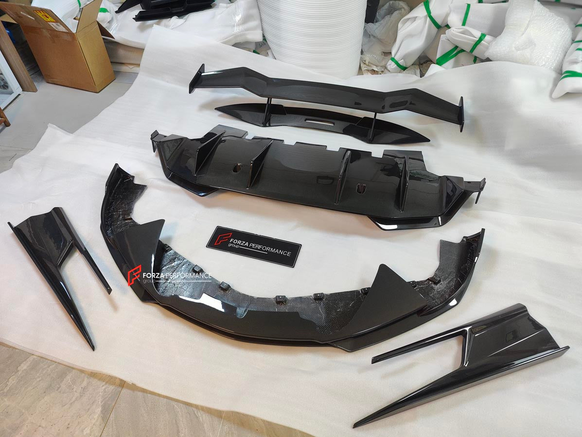 DRY CARBON BODY KIT for MCLAREN ARTURA
Set includes:
Front Lip
Side Skirts
Rear Diffuser
Rear Side Splitters
Rear GT Wing Spoiler
Material: Dry Carbon
Note: Professional installation is required