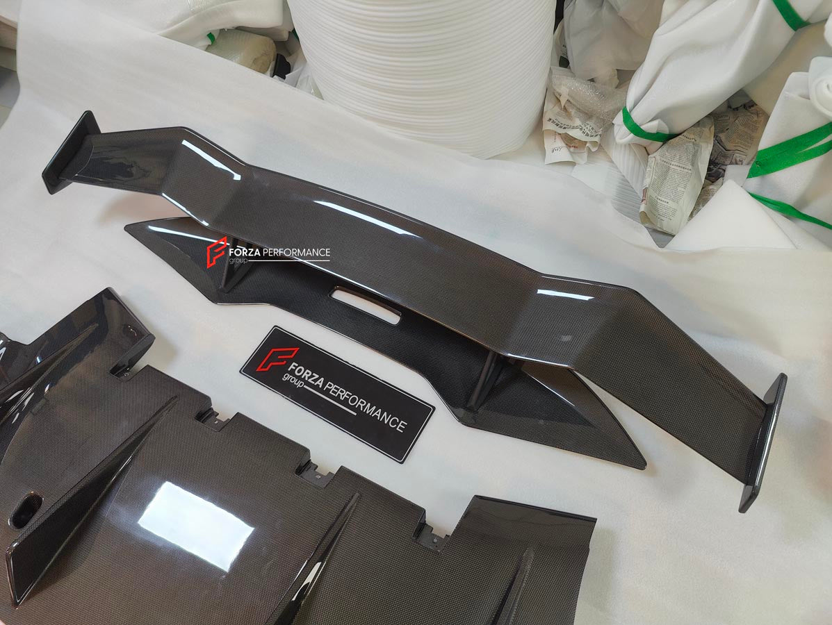 DRY CARBON BODY KIT for MCLAREN ARTURA
Set includes:
Front Lip
Side Skirts
Rear Diffuser
Rear Side Splitters
Rear GT Wing Spoiler
Material: Dry Carbon
Note: Professional installation is required