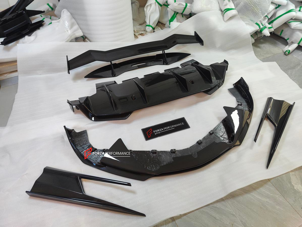 DRY CARBON BODY KIT for MCLAREN ARTURA
Set includes:
Front Lip
Side Skirts
Rear Diffuser
Rear Side Splitters
Rear GT Wing Spoiler
Material: Dry Carbon
Note: Professional installation is required