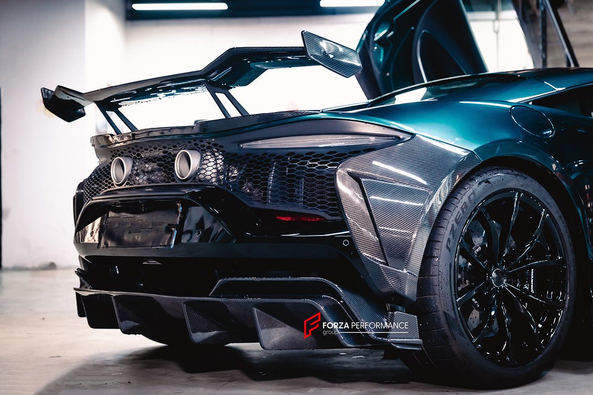 DRY CARBON BODY KIT for MCLAREN ARTURA
Set includes:
Front Lip
Side Skirts
Rear Diffuser
Rear Side Splitters
Rear GT Wing Spoiler
Material: Dry Carbon
Note: Professional installation is required
