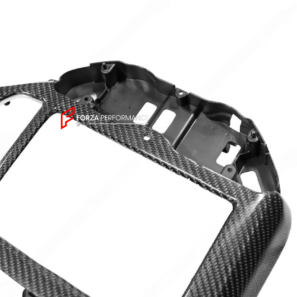 DRY CARBON CENTER CONSOLE SCREEN TRIM for MCLAREN 720S 2017 - 2023
Set includes:
Central Control Screen Trim
Material: Carbon Fiber
Note: Professional installation is required