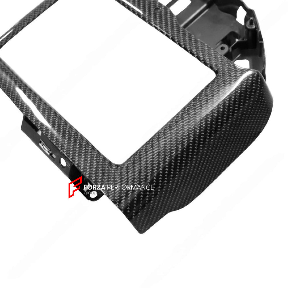 DRY CARBON CENTER CONSOLE SCREEN TRIM for MCLAREN 720S 2017 - 2023
Set includes:
Central Control Screen Trim
Material: Carbon Fiber
Note: Professional installation is required