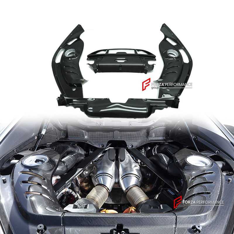DRY CARBON ENGINE BAY TRIM COVERS for FERRARI 296 GTB GTS 2022+