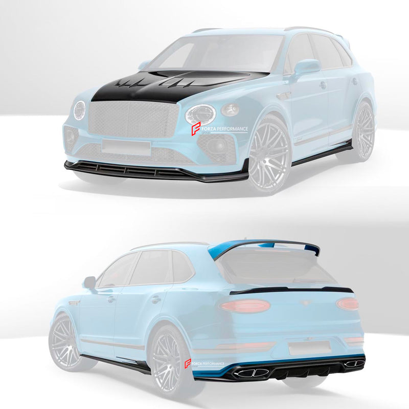 DRY CARBON FIBER BODY KIT for BENTLEY BENTAYGA FACELIFT 2020+ FRONT LIP HOOD BONNET REAR DIFFUSER ROOF SPOILER